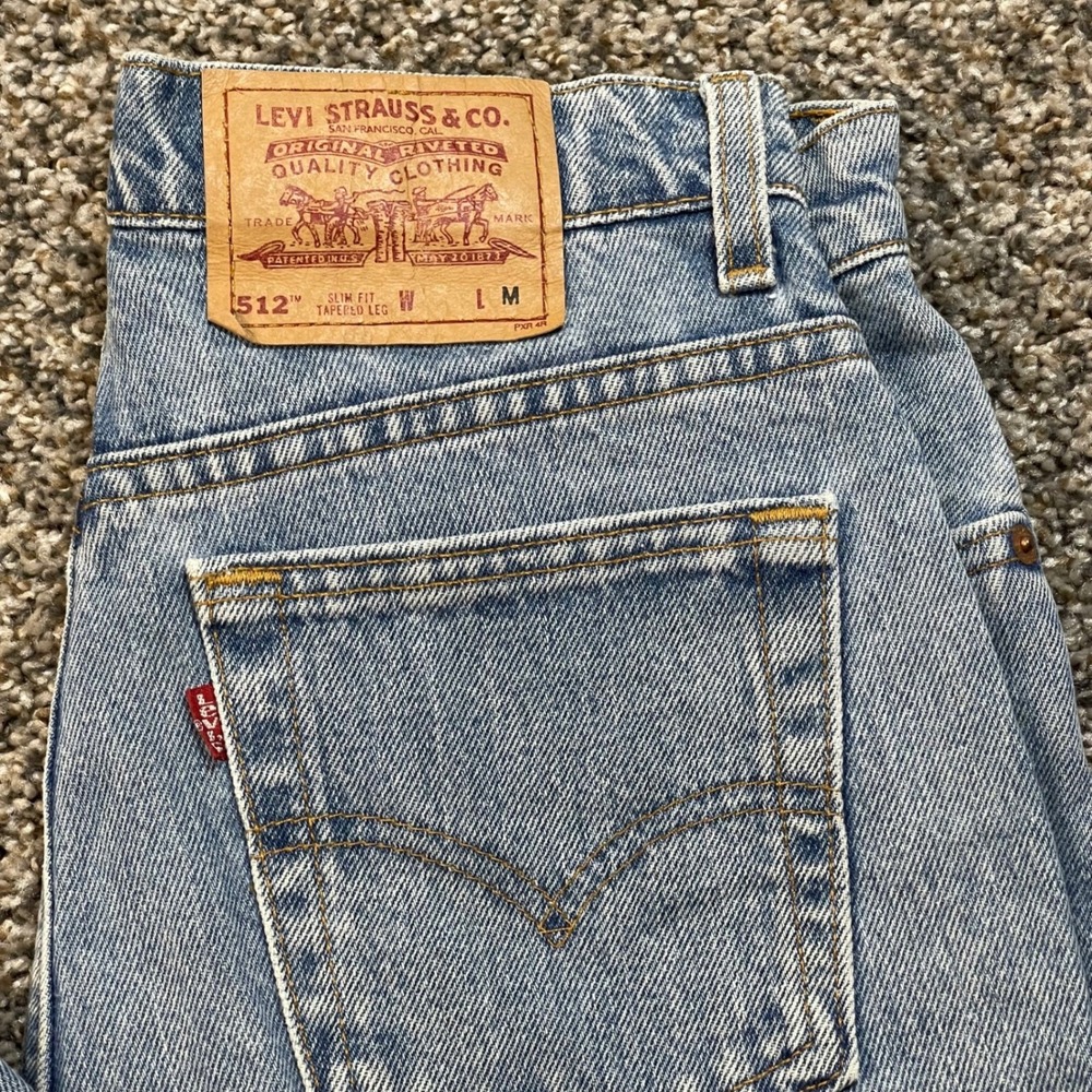 Vintage Levis 512 Women's 27x30 USA Made Slim Tapered Jeans Light Wash Denim 90s - Picture 4 of 11